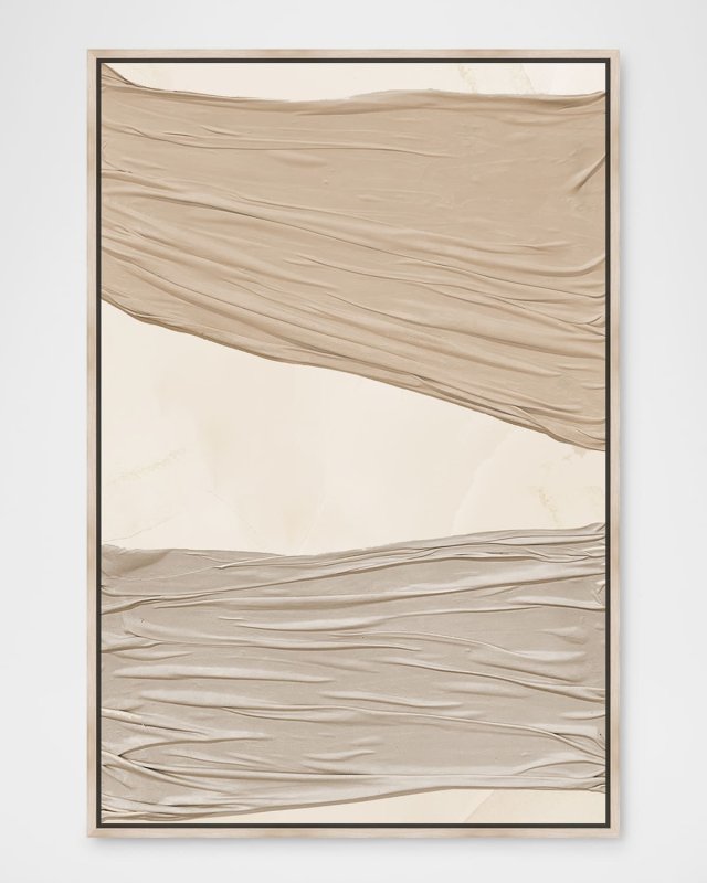 "Earthy Hues Enveloped" Giclée with Hand-Applied Fabric